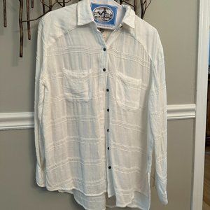 White Button Down, Linen, Billabong